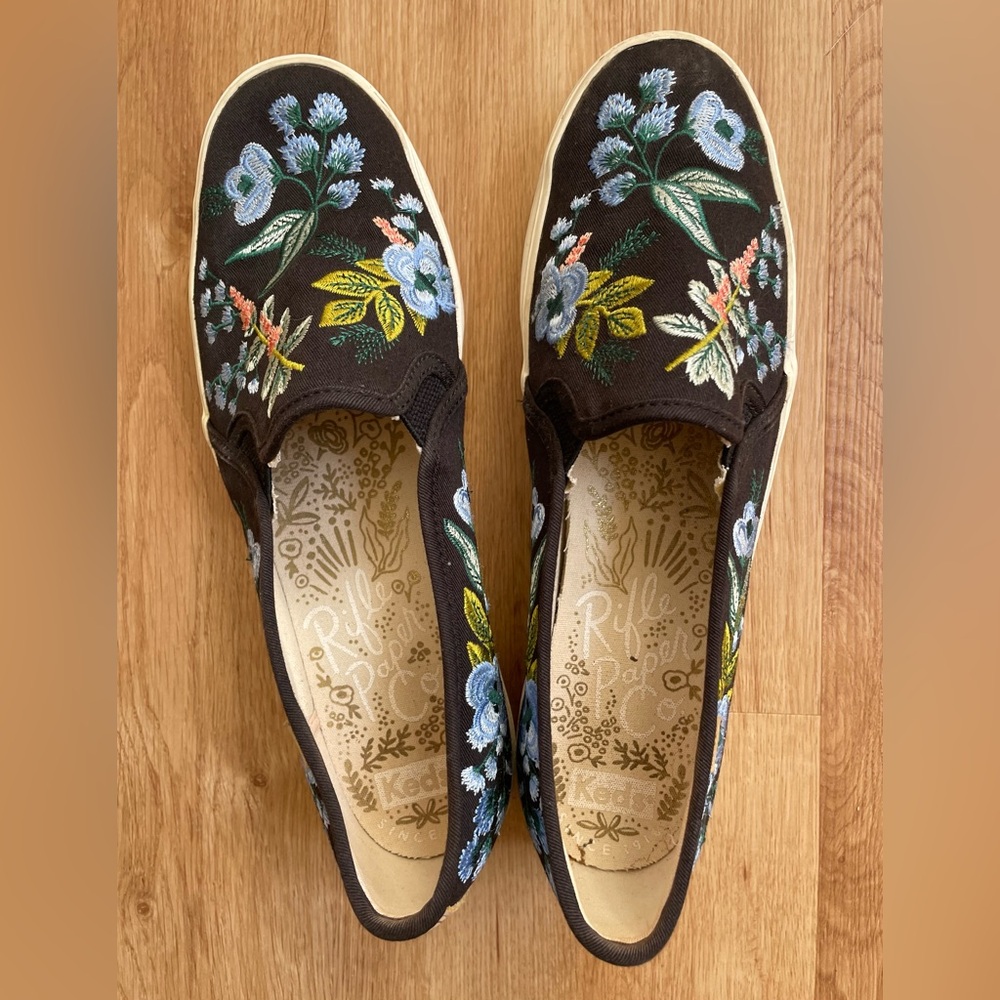 Anthropologie Keds Rifle 9.5 Triple Decker Embroidered Herb Garden Sneakers $149 - Picture 3 of 8